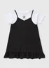 Girls Black Crinkle Cami Dress & Top (7-15yrs) - Age 7 Years Image 1