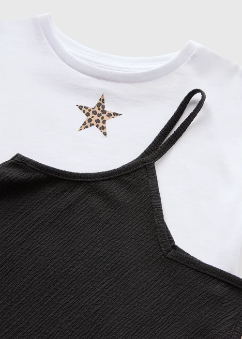 Girls Black Crinkle Cami Dress & Top (7-15yrs) - Age 7 Years Image 2