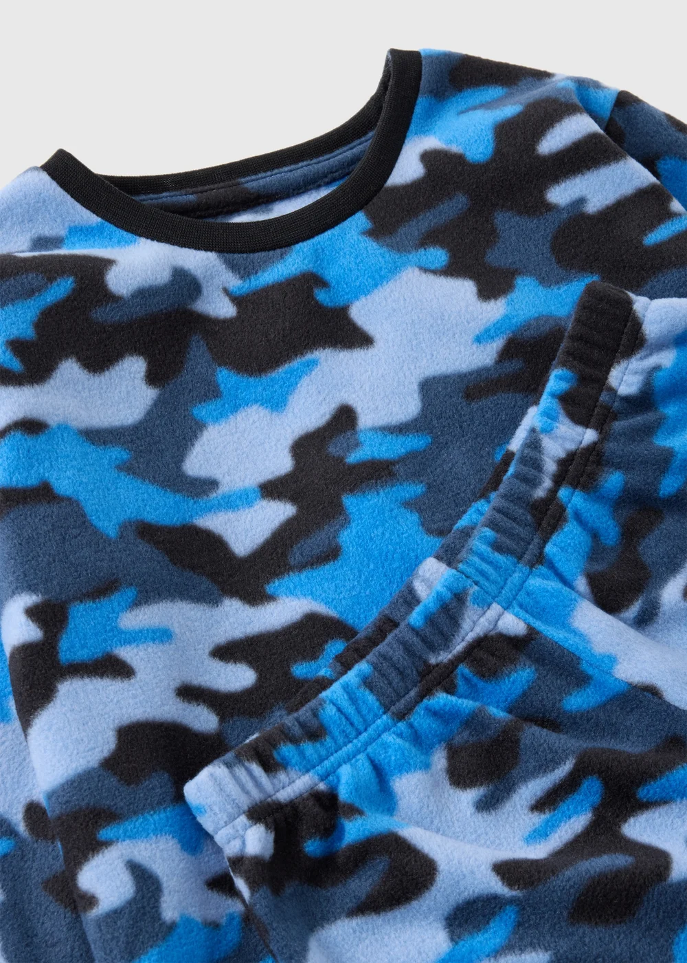 Boys Blue Camo Fleece Pyjama Set (7-13yrs) - Age 7 Years Image 2