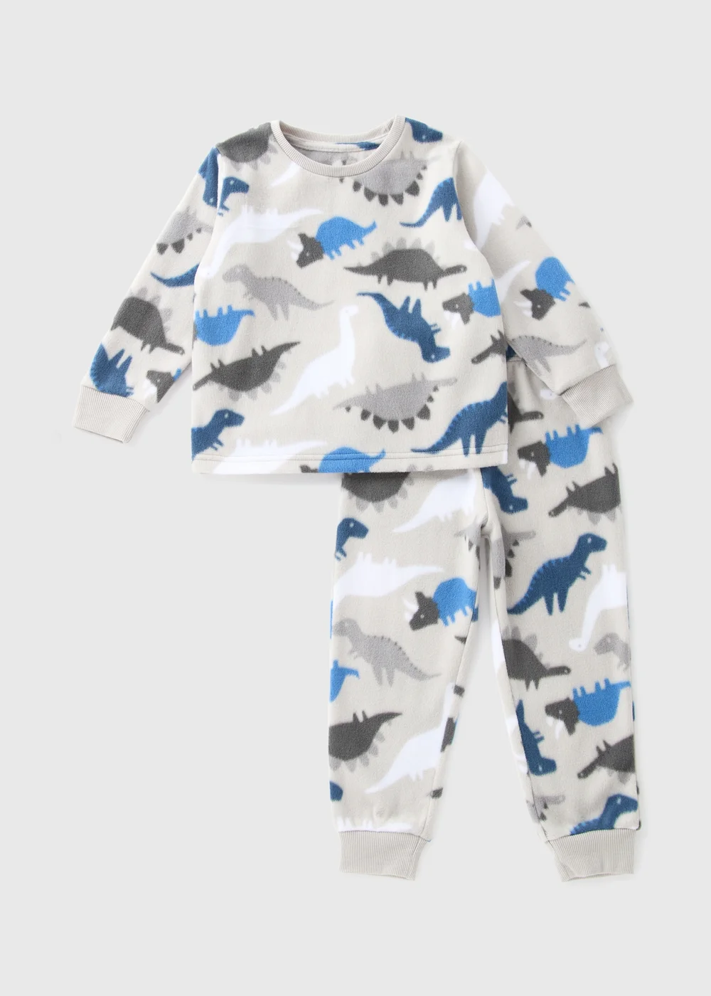 Boys Grey Dino Fleece Pyjama Set (1-7yrs) - 1 half year to 2 Image 1