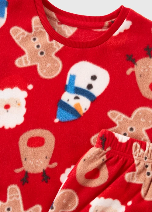 Kids Red Fleece Christmas Pyjama Set (1-7yrs) - 1 half year to 2 Image 2