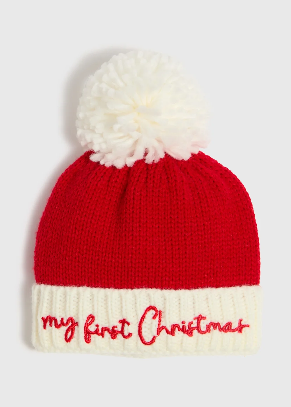Baby Red First Christmas Hat (Newborn-12mths) - Age 0 - 3 Months Image 1