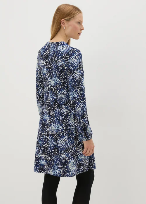 Navy Patterned Mini Dress - 8 Image 2