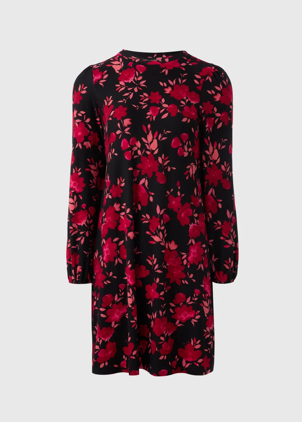 Pink Floral Long Sleeve Mini Dress - 8 Image 4