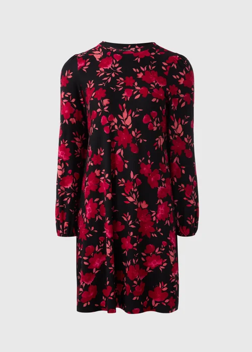 Pink Floral Long Sleeve Mini Dress - 8 Image 4