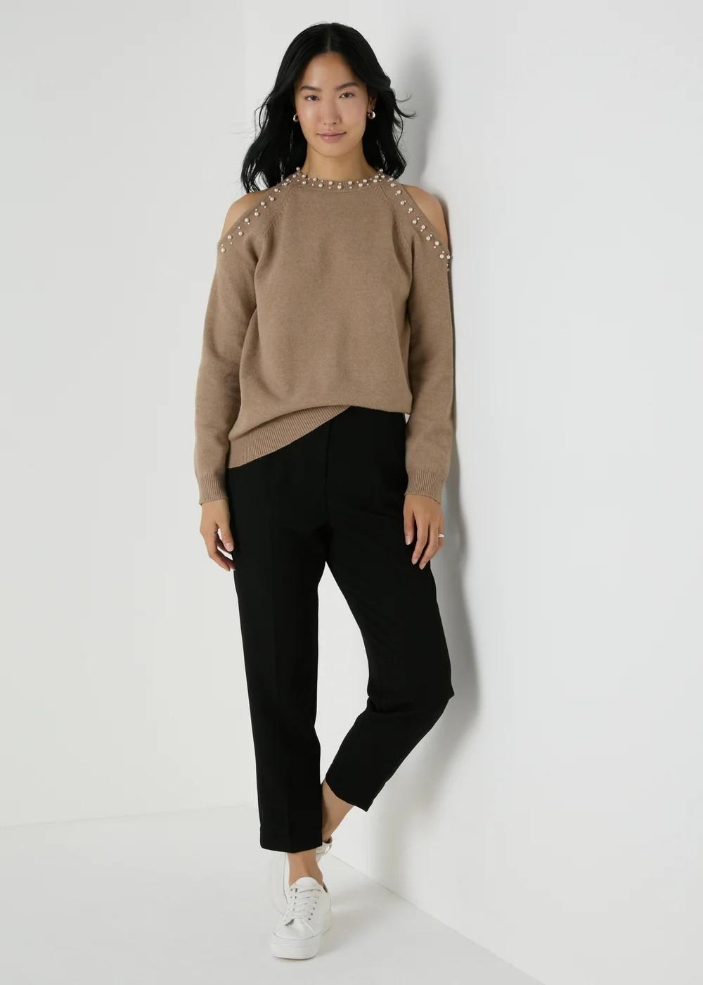 Et Vous Camel Cold Shoulder Jumpers - 8 Image 1