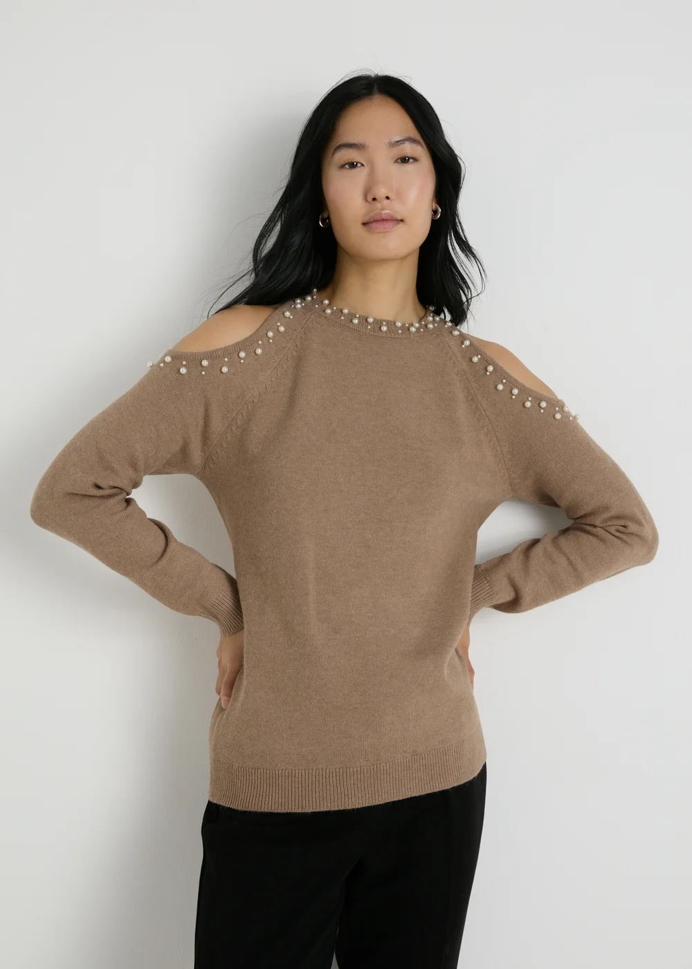 Et Vous Camel Cold Shoulder Jumpers - 8 Image 2