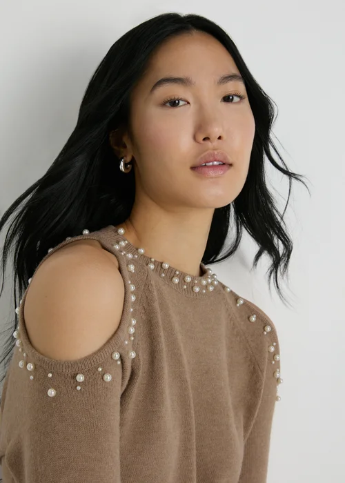Et Vous Camel Cold Shoulder Jumpers - 8 Image 3