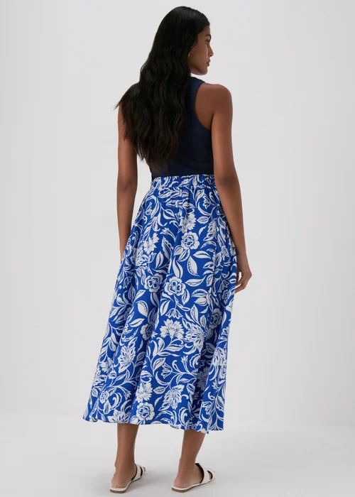 Blue Floral Midi Skirt - 8 Image 2