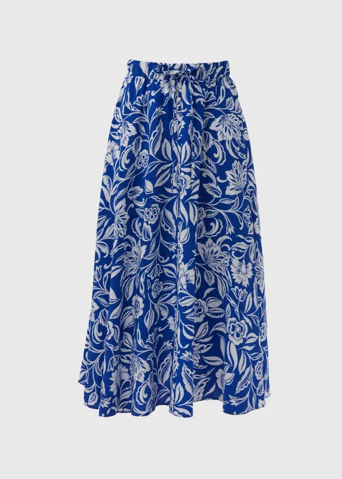 Blue Floral Midi Skirt - 8 Image 5