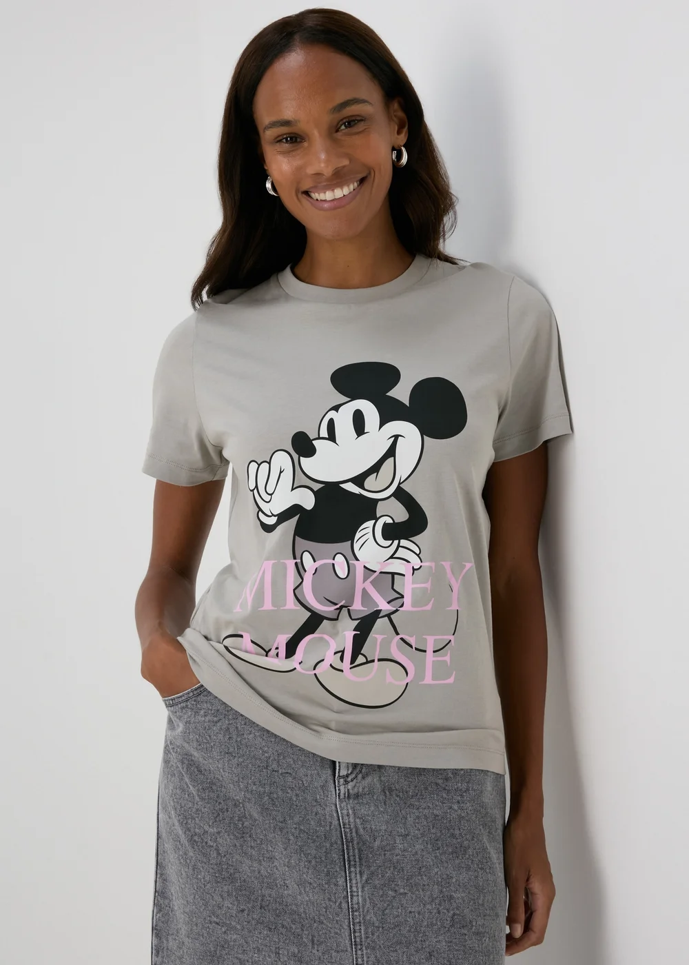 Grey Mickey Mouse T-Shirt - Small Image 1