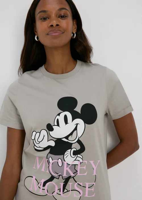 Grey Mickey Mouse T-Shirt - Small Image 3