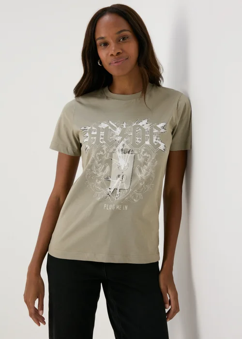 Grey ACDC Graphic T-Shirt - S Image 1