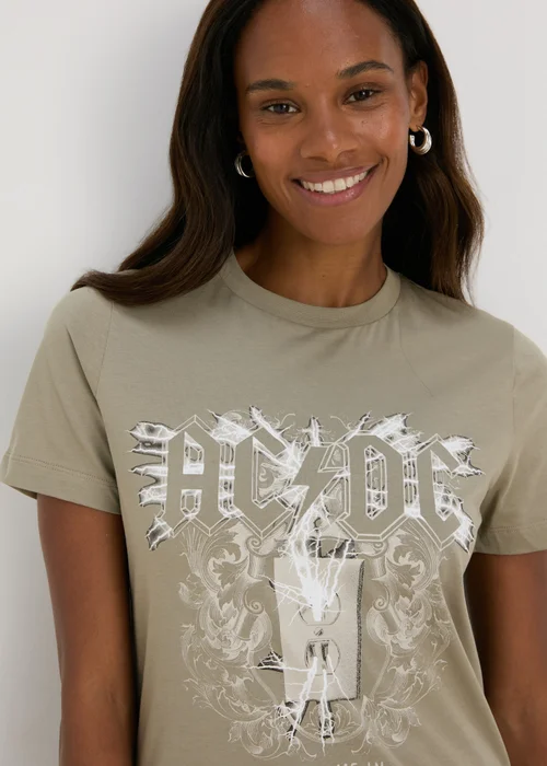 Grey ACDC Graphic T-Shirt - S Image 3