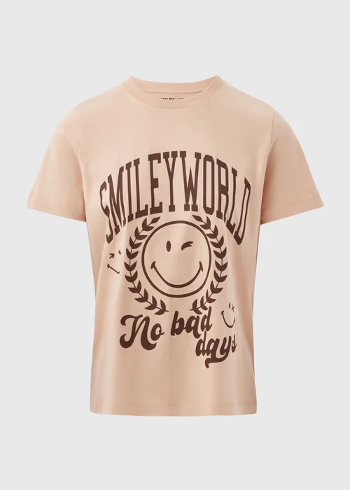 Beige Smiley Graphic T-Shirt - S Image 5