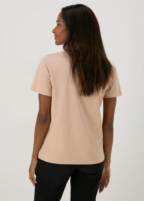 Beige Smiley Graphic T-Shirt - S Image 3