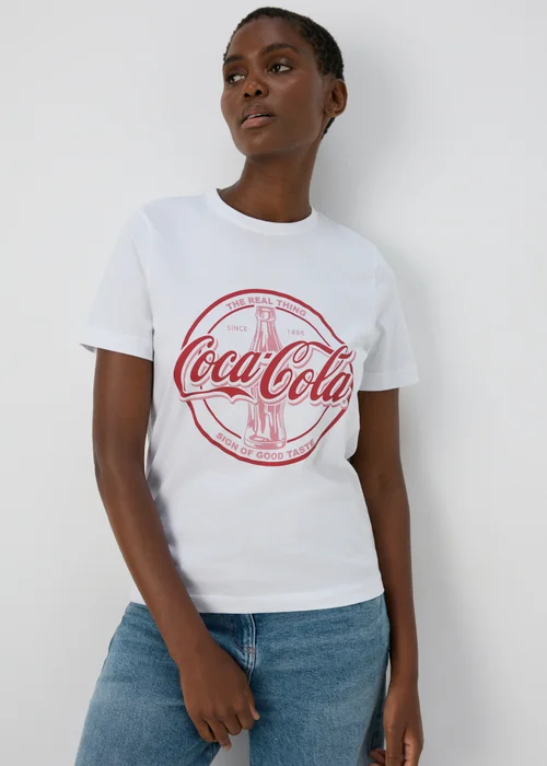White Coca Cola T-Shirt - Small Image 1
