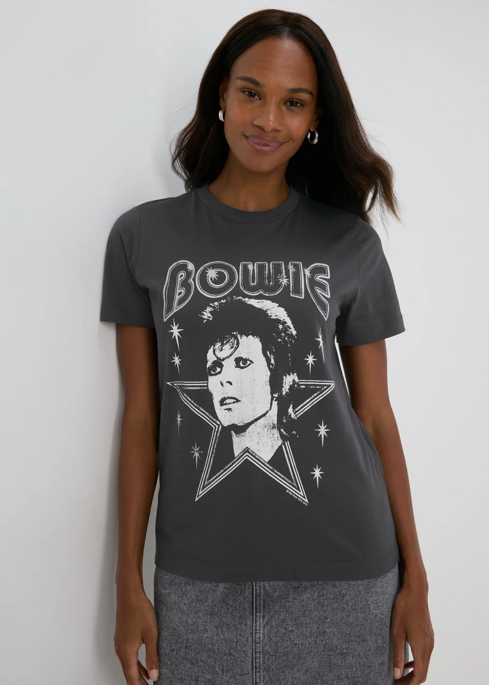 David Bowie Grey Bowie Graphic T-Shirt - S Image 1