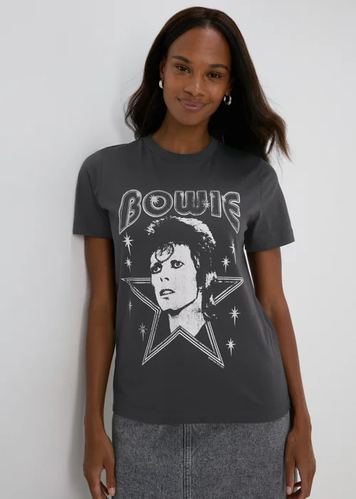 David Bowie Grey Bowie Graphic T-Shirt - S Image 1