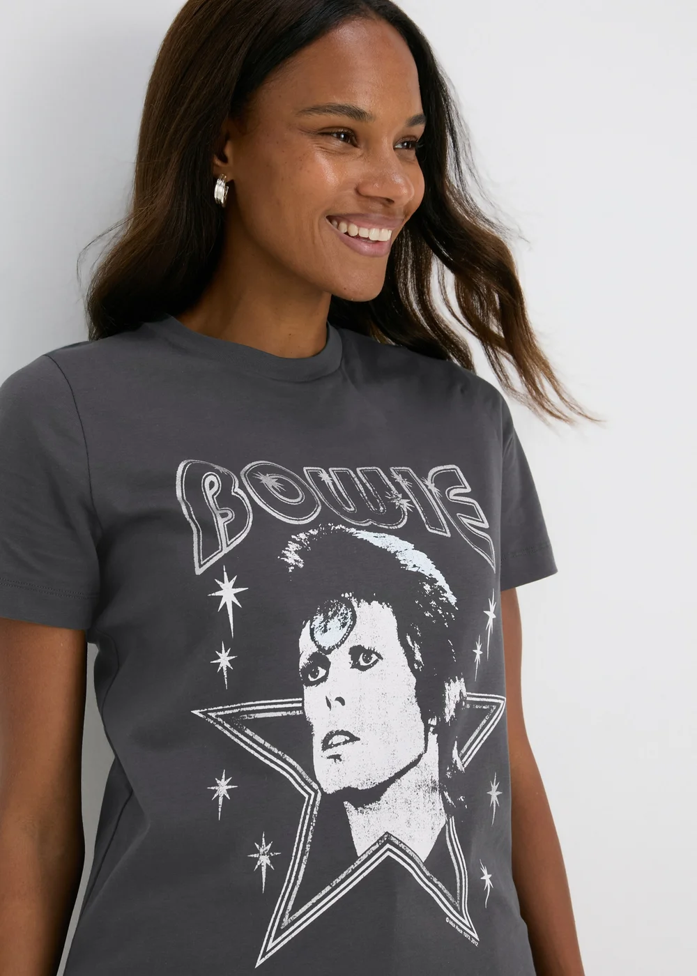 David Bowie Grey Bowie Graphic T-Shirt - S Image 3