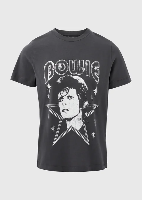 David Bowie Grey Bowie Graphic T-Shirt - S Image 5