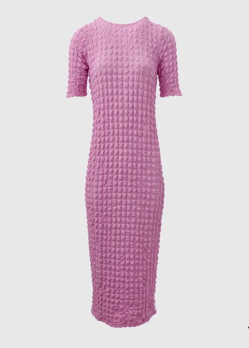 Pink Hyper Texture Midi Dress - Size 8 Image 5
