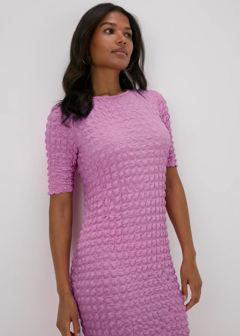 Pink Hyper Texture Midi Dress - Size 8 Image 3
