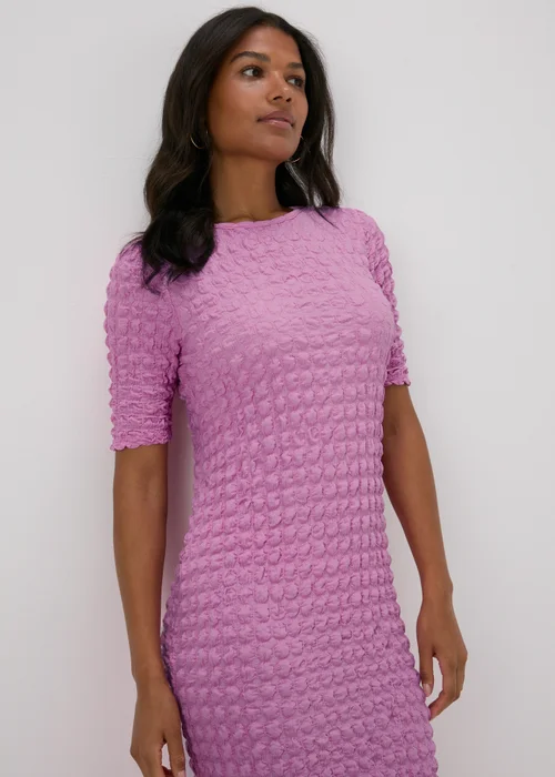 Pink Hyper Texture Midi Dress - Size 8 Image 3