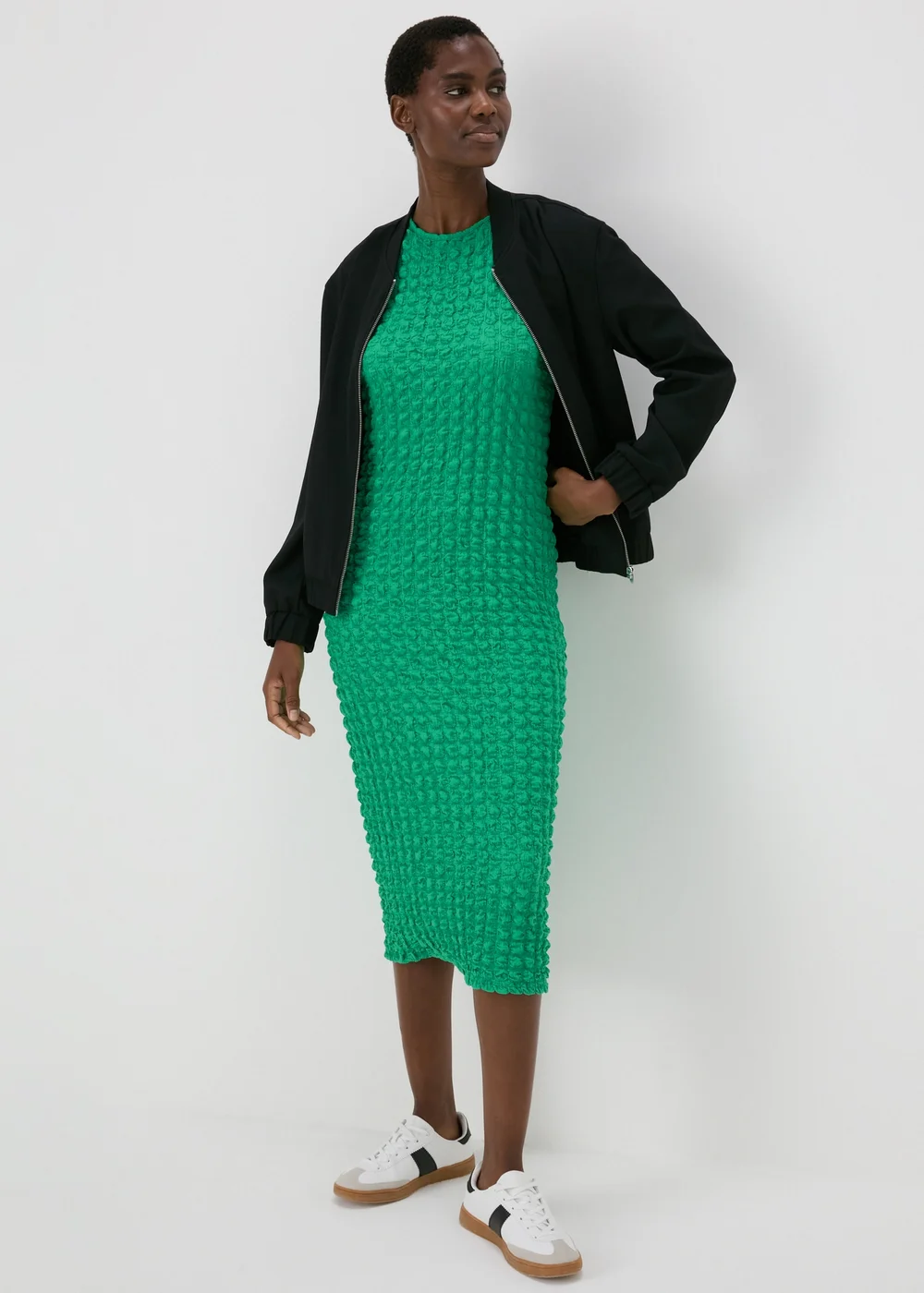 Green Hyper Texture Midi Dress - Size 8 Image 4