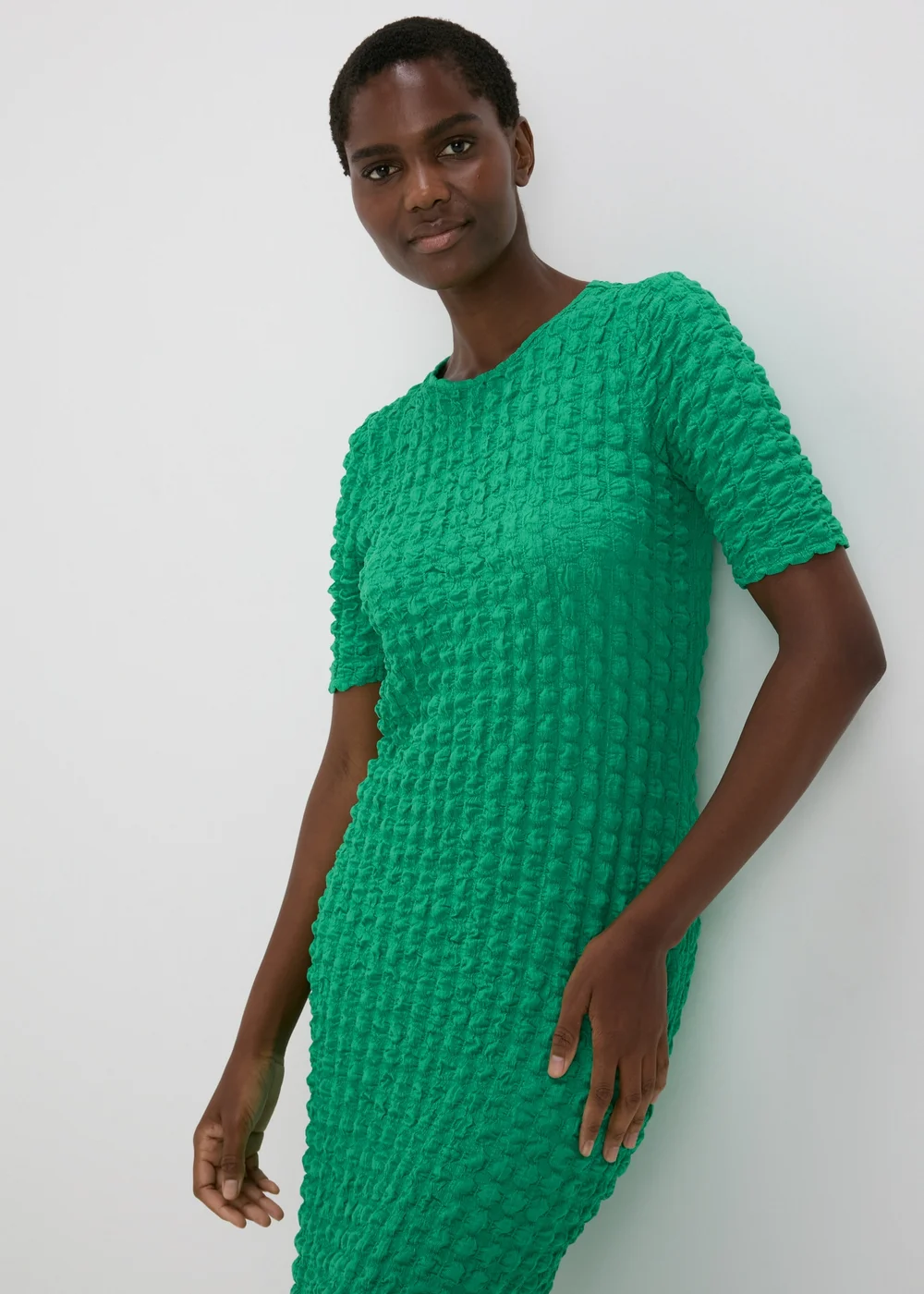 Green Hyper Texture Midi Dress - Size 8 Image 3