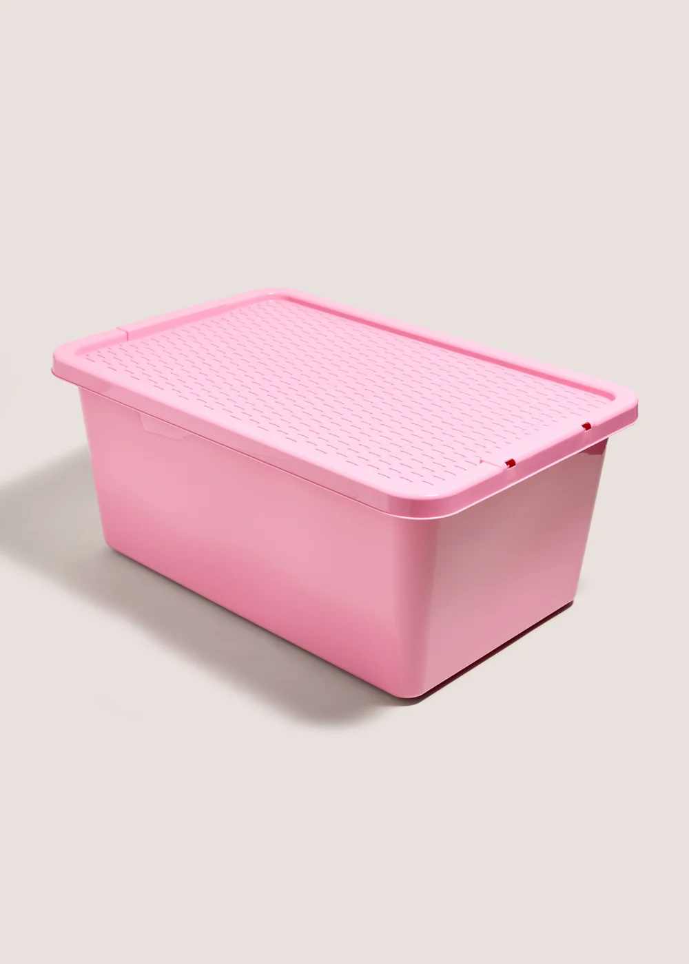 Pink Rattan Lid Storage Box (45L) Image 1