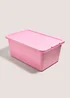 Pink Rattan Lid Storage Box (45L) Image 1