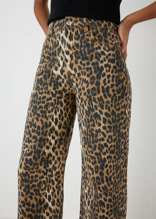 Brown Animal Straight Leg Jeans - 8/L29 Image 3