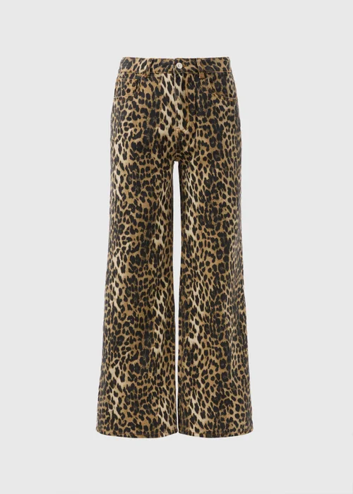 Brown Animal Straight Leg Jeans - 8/L29 Image 4