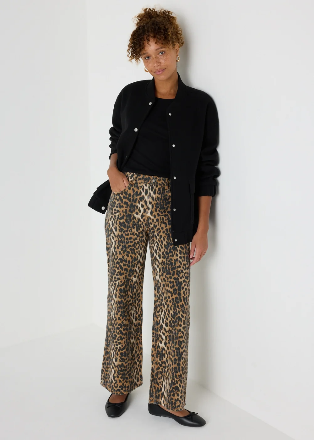 Brown Animal Straight Leg Jeans - 8/L29 Image 1