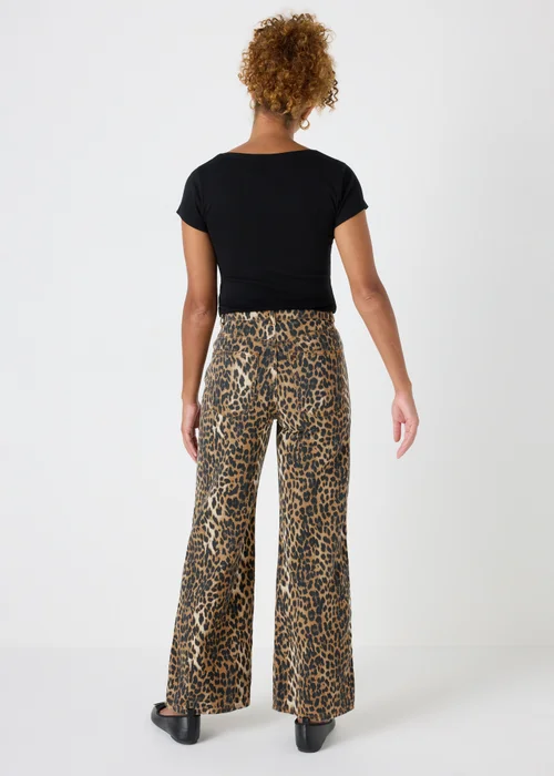 Brown Animal Straight Leg Jeans - 8/L29 Image 2