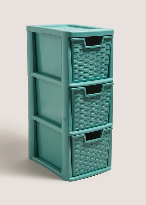Green Small Rattan Drawers (19cmx26cmx48cm) Image 1