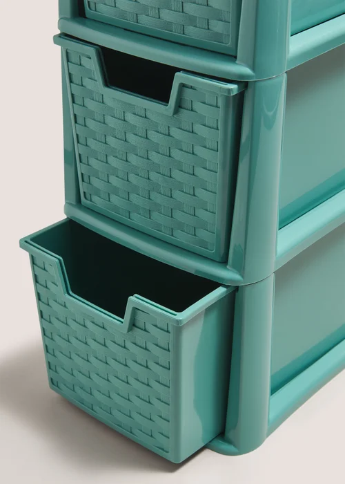 Green Small Rattan Drawers (19cmx26cmx48cm) Image 2