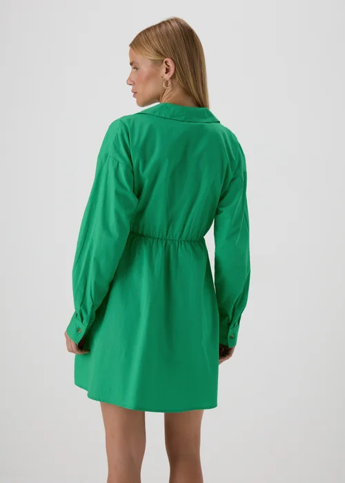 Green Wrap Shirt Mini Dress - 8 Image 2