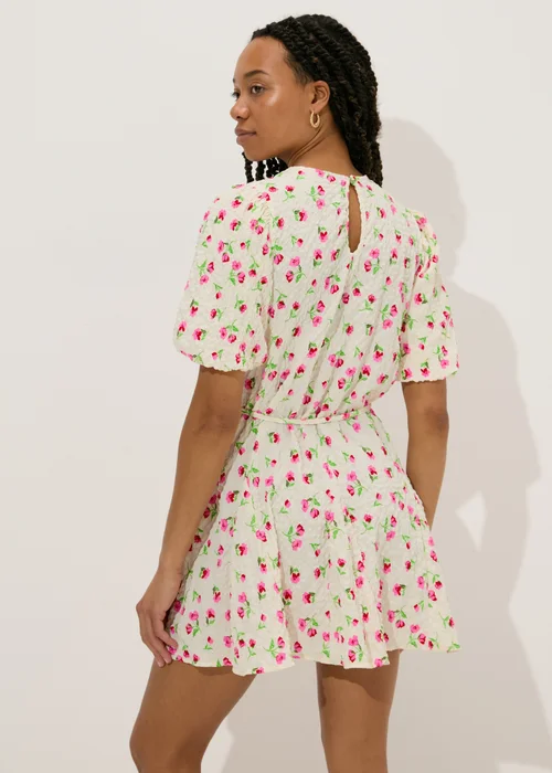 Stone Floral Textured Mini Dress - 8 Image 2