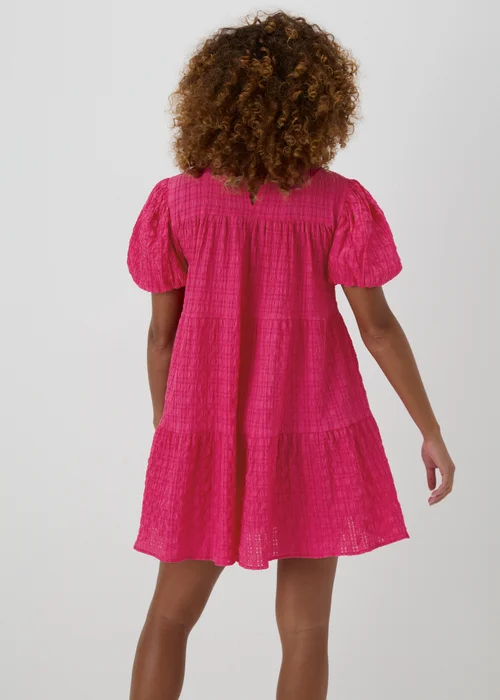Pink Textured Smock Dress - 8 Image 2