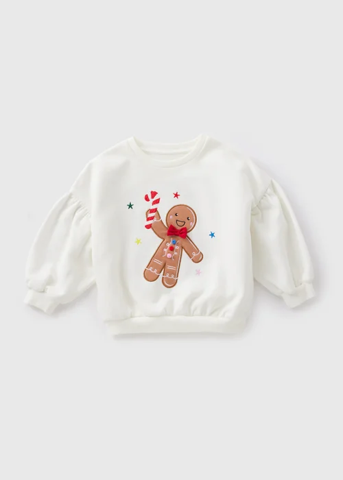 Girls Cream Gingerbread Sweatshirt (1-7yrs) - 1 half year to 2 Image 1