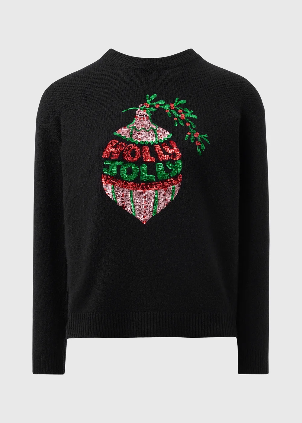 Black Sequin Christmas Jumper - Extra small Image 4