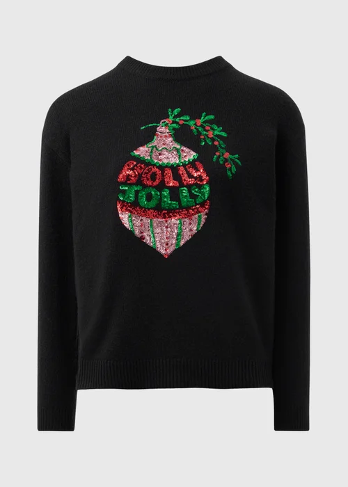 Black Sequin Christmas Jumper - Extra small Image 4