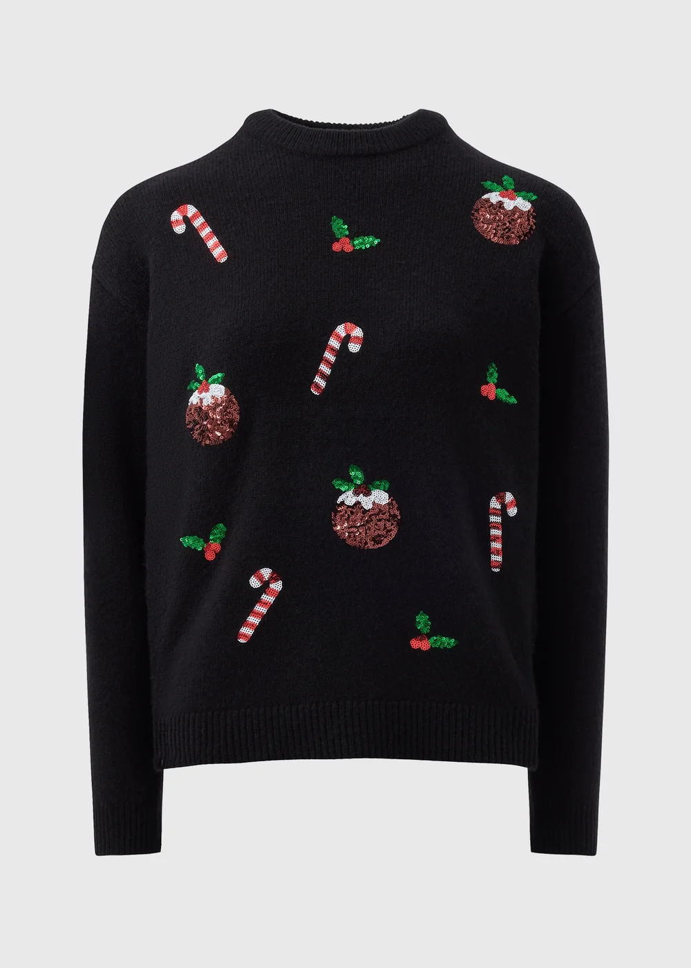 Black Sequin Christmas Jumper - Extra small Image 3