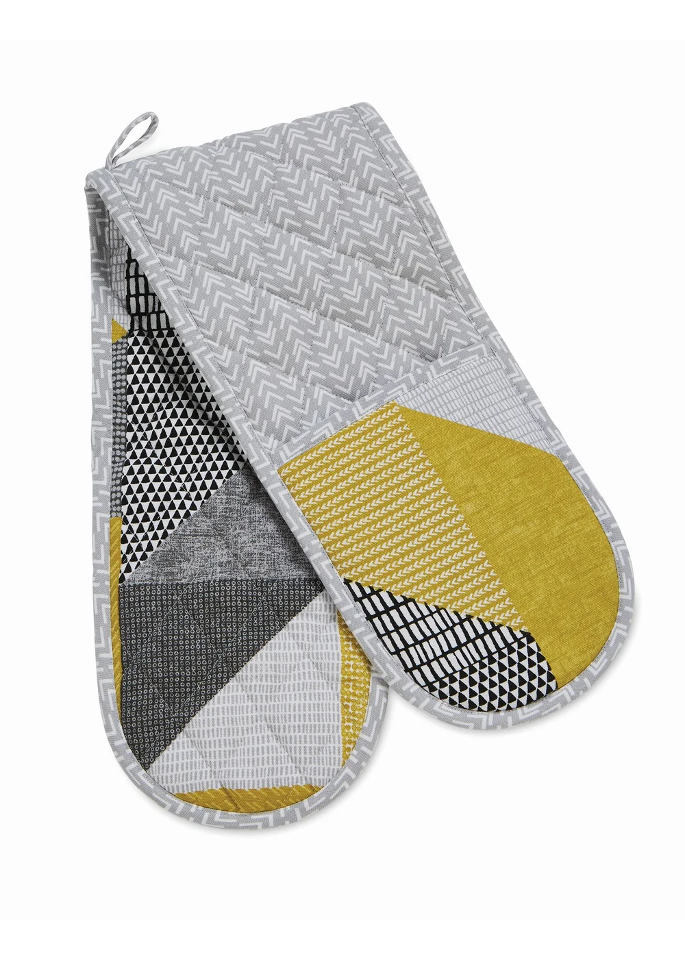 Catherine Lansfield Ochre Larsson Geo Cotton Kitchen Double Oven Glove - One Size Image 1