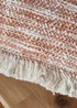 Pineapple Elephant Terracotta Textured Frayed Edge Cotton Dining Table Runner (33x220 cm) - Large Image 5
