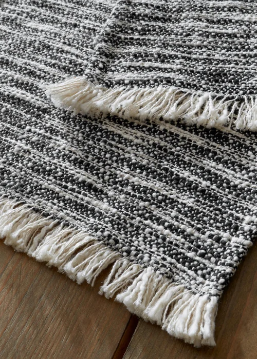 Pineapple Elephant Black Textured Frayed Edge Cotton Placemat Pair (30x46 cm) - One Size Image 4