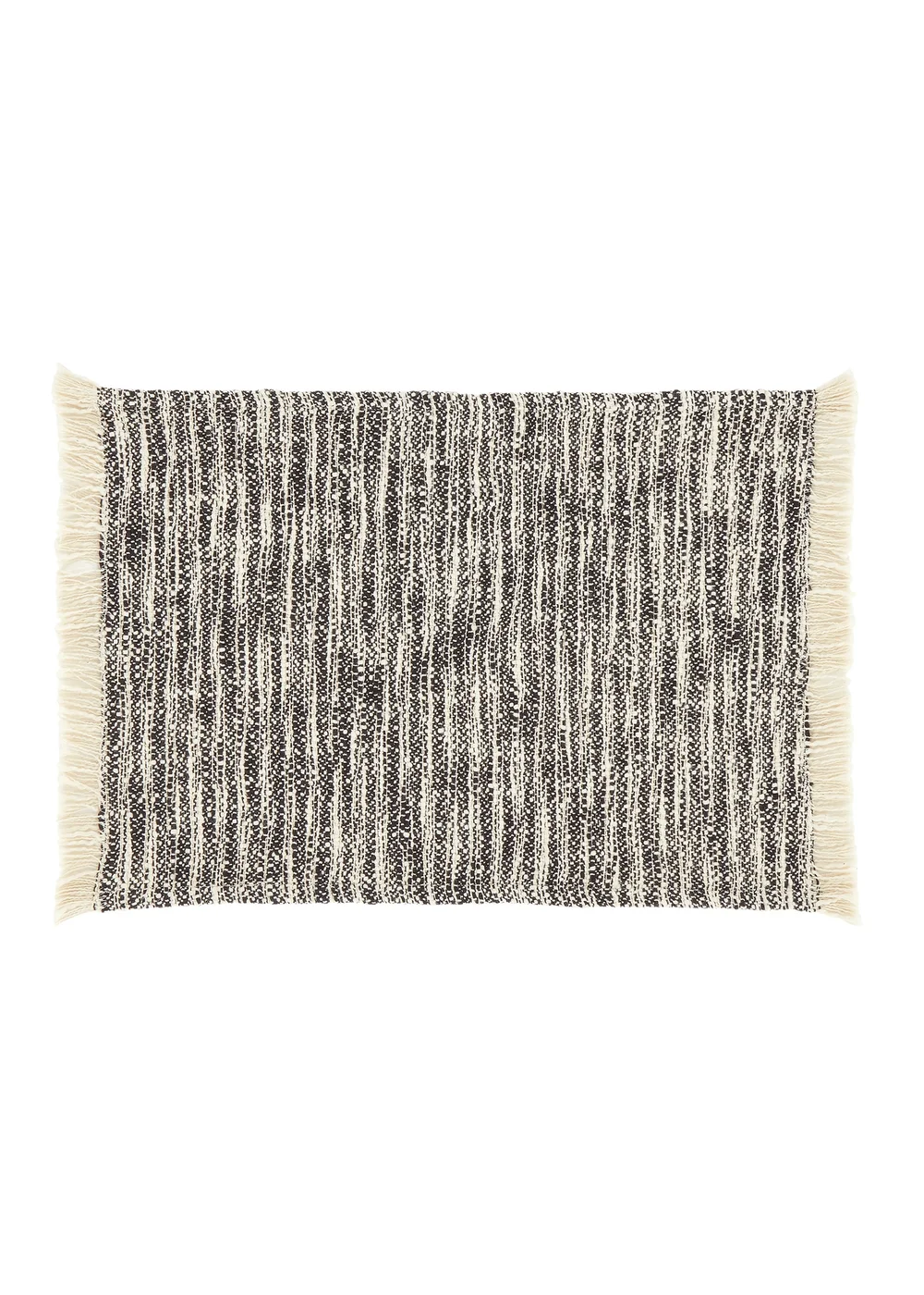 Pineapple Elephant Black Textured Frayed Edge Cotton Placemat Pair (30x46 cm) - One Size Image 1