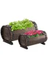 Outsunny Brown Wooden Flower Plant Pot 2PCs (56L) - One Size Image 2